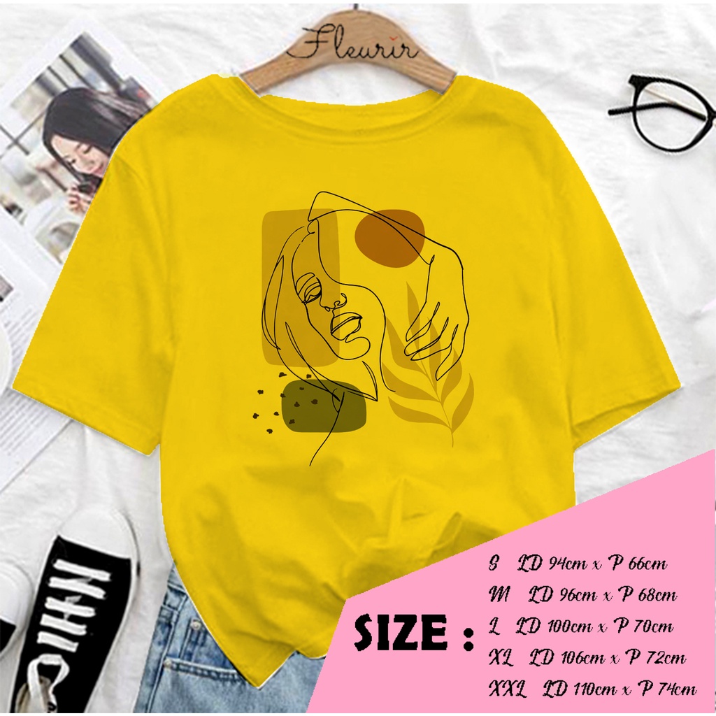 FLEURIR - COD KAOS WANITA GIRL ART PRIA REMAJA DEWASA UNISEX TSHIRT JUMBO