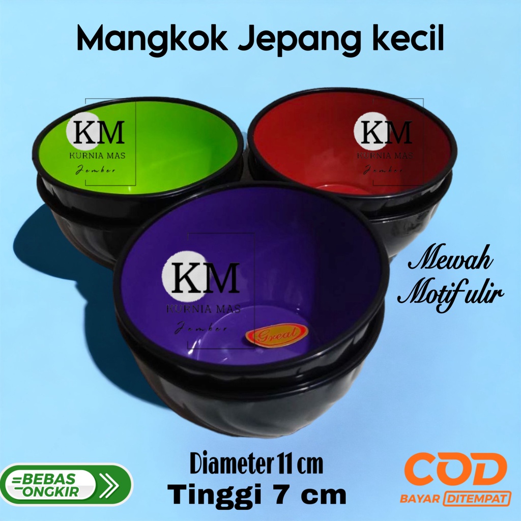 Mangkok JEPANG Kecil Mangkuk Plastik Ramen Hitam Mangkok Bakso Sup