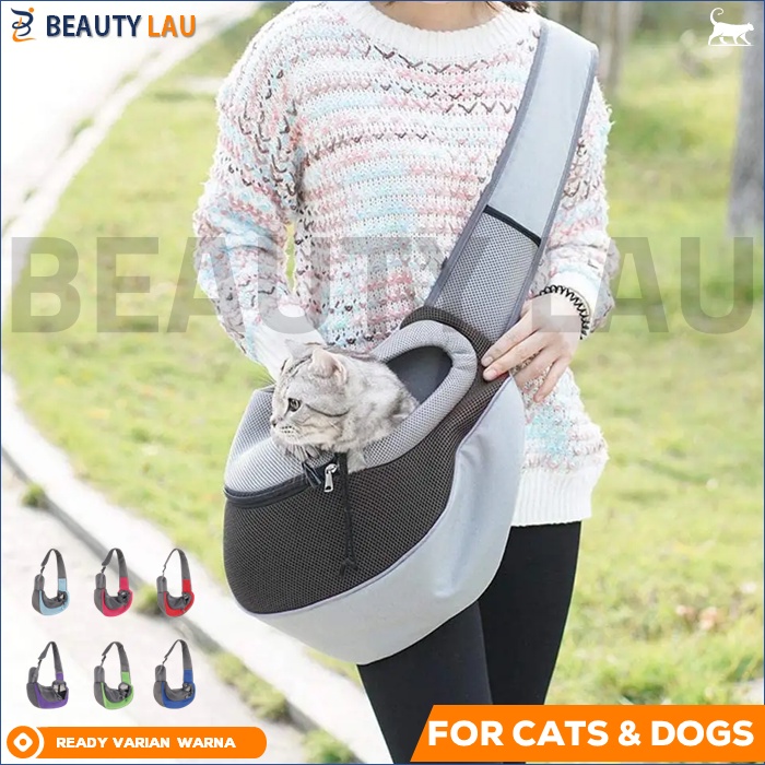 GENDONGAN KUCING ANJING DEPAN TAS GENDONG KUCING ANJING SELEMPANG SAMPING PET CARRIER CARIER TRAVEL PET SHOULDER SLING BAG