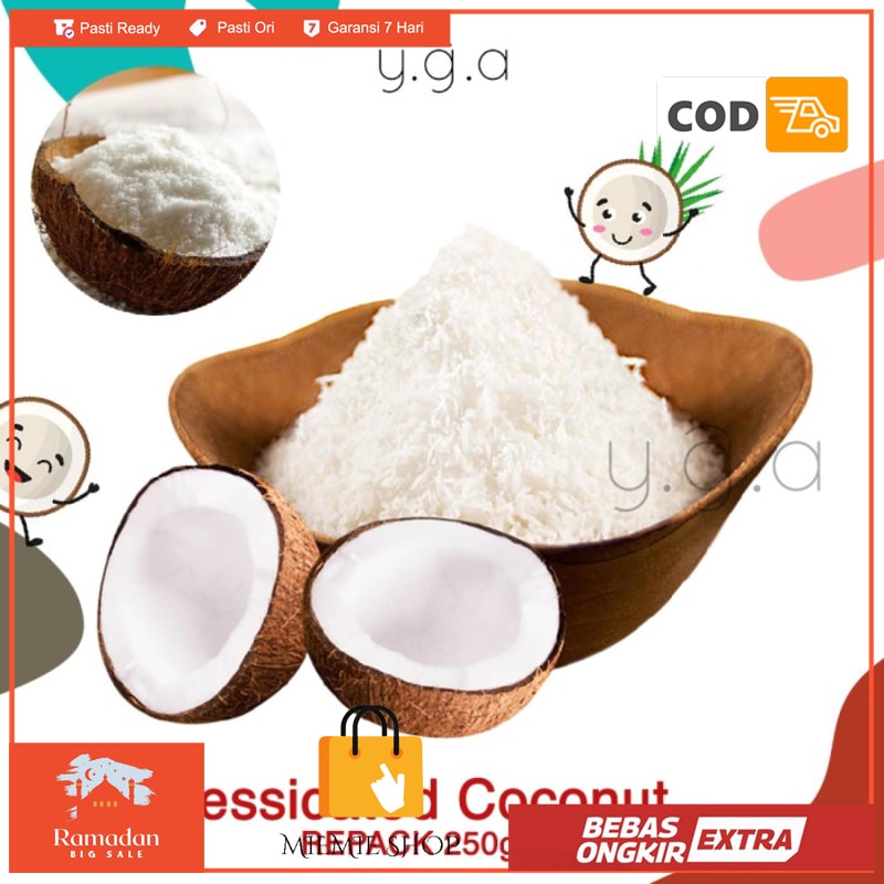 

Kelapa Parut Kering 250gr / Dessicated / Desicated Coconut Repack