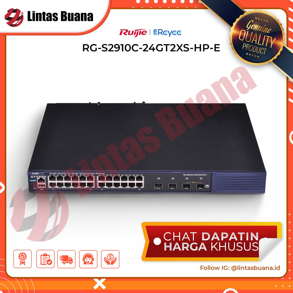Ruijie RG-S2910-24GT2XS-HP-E Switch Gigabit Managed POE