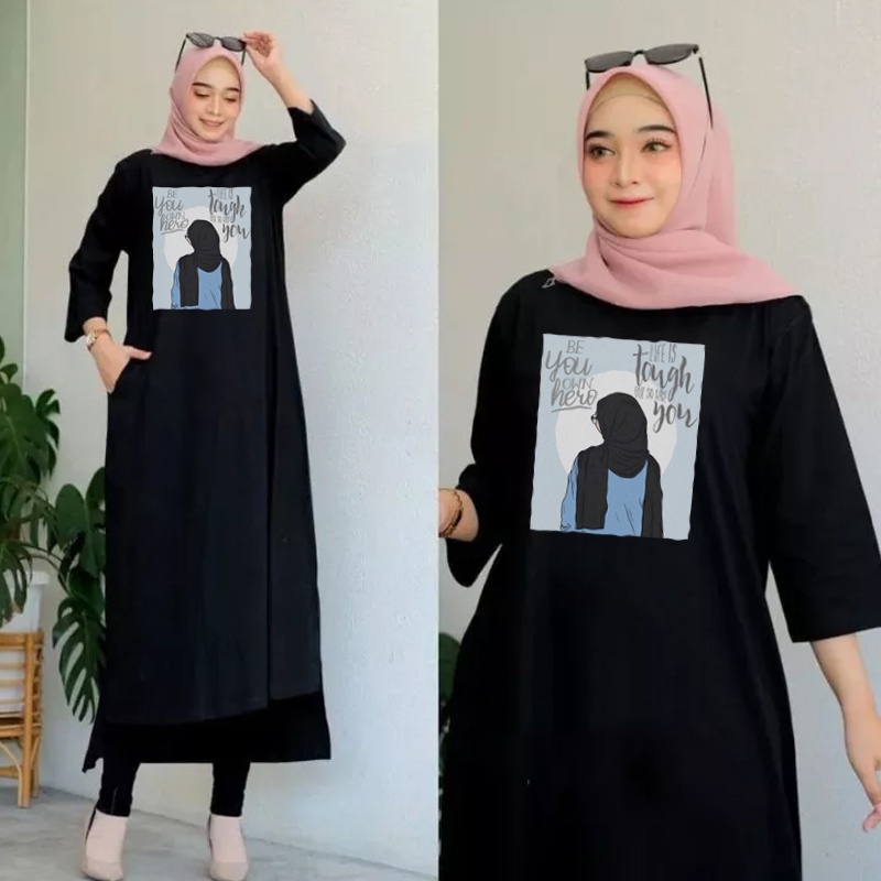 LONG TUNIK HIJAB COLABORATION TUNIK WANITA TERBARU 8