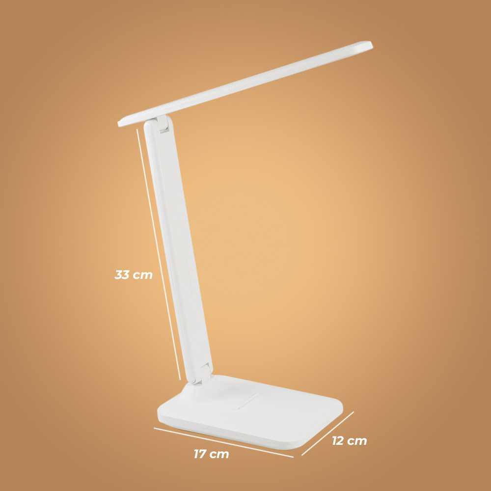 Lampu Meja Belajar LED Eye Protection Rechargeable 3 Color - K8E-PRO - White