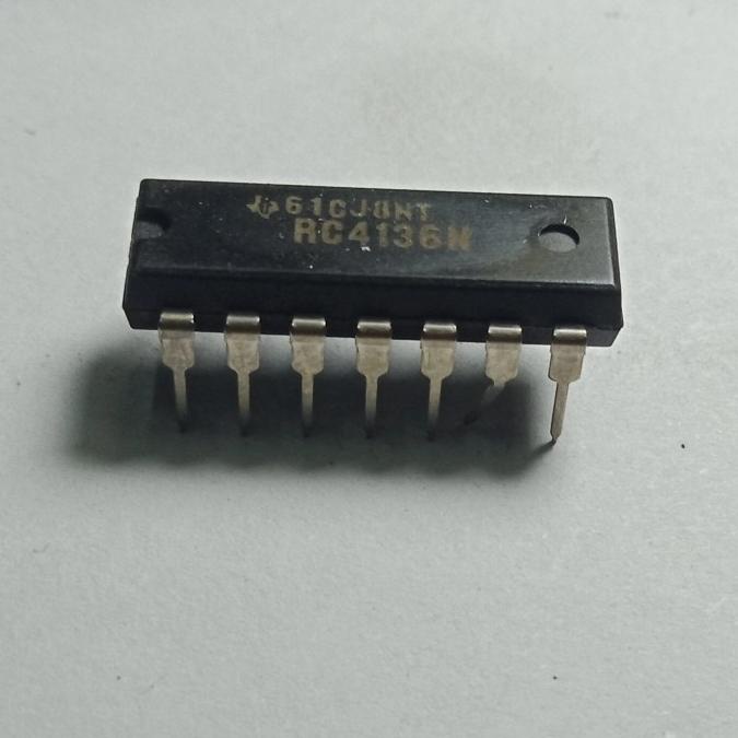 IC RC4136N DIP 14 QUAD LOW NOISE 30V OPERATIONAL AMPLIFIER GENERAL IC tok-mi Berkualitas