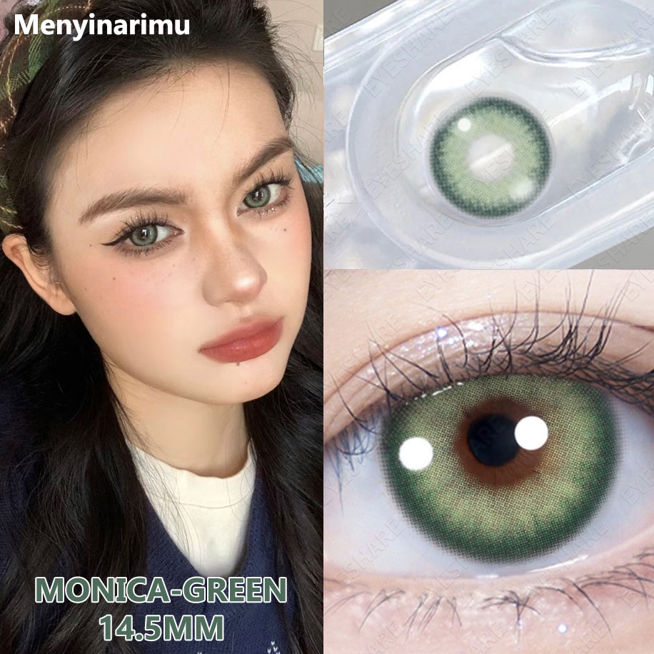 Lensa Kontak Gradien[COD]~SOFTLENS MONICA PURPLE INNOCENT NORMAL &amp; MINUS BY EXOTICON BIG EYES 14.5MM WARNA PERI MUSIM PANAS BLUE BROWN GRAY Softlen Soflen Soflens