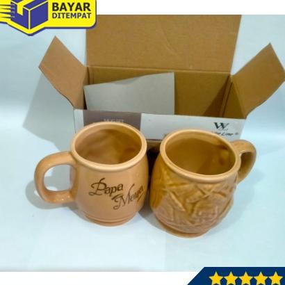 Grosir Pembelian Mug Couple Keramik Gelas Cangkir Papa Mama HOLLAND (1 Set 2 biji)