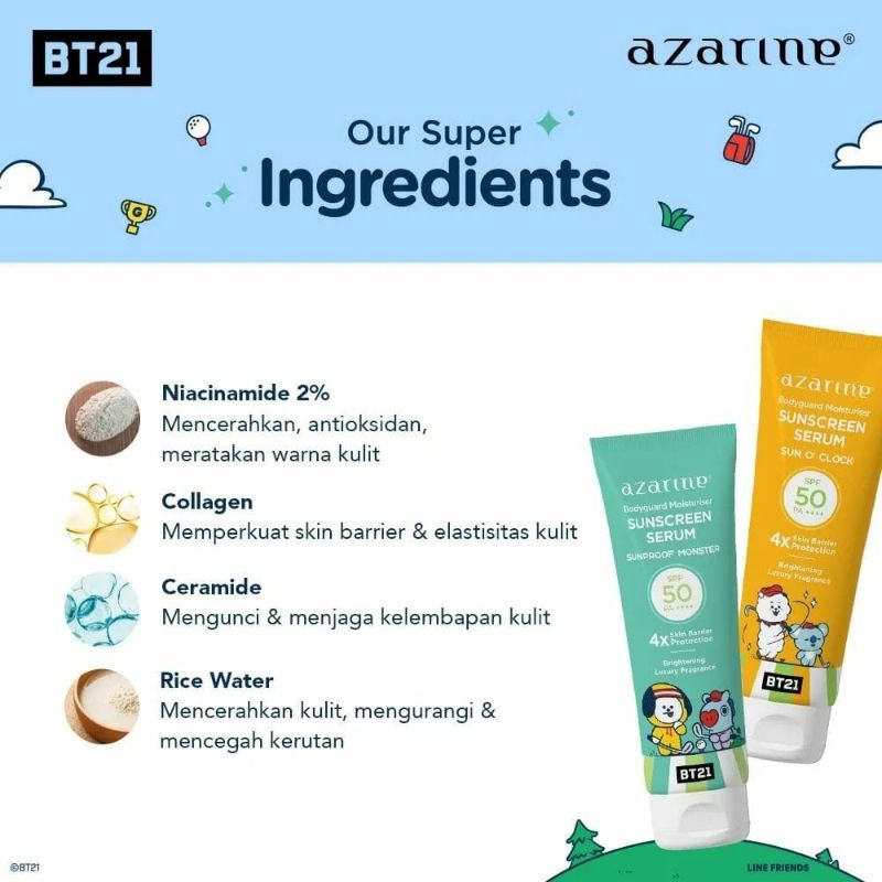 Azarine BT21 Body Guard Moisturizer Sunscreen Serum 100ml