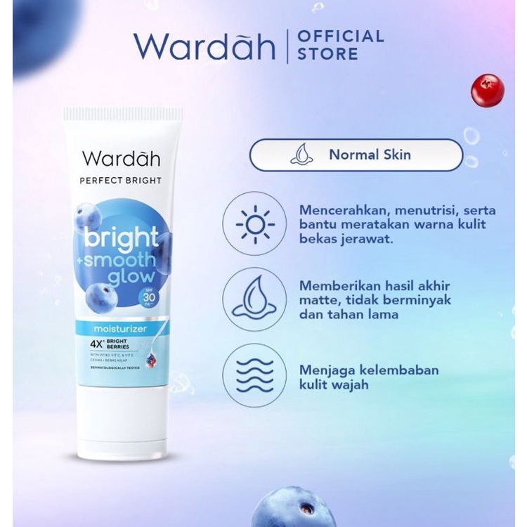 WARDAH PERFECT BRIGHT SMOOTH GLOW MOISTURIZER PELEMBAB WAJAH WARDAH