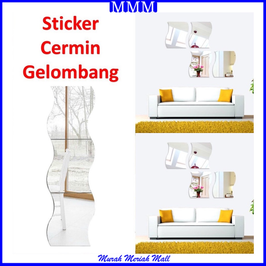 MMM Stiker Cermin Kaca Dinding Anti Pecah 20 x 19 CM Acrylic Kaca Cermin Tempelan Wall Sticker Dekorasi Cermin Dinding Tempel Murah Import