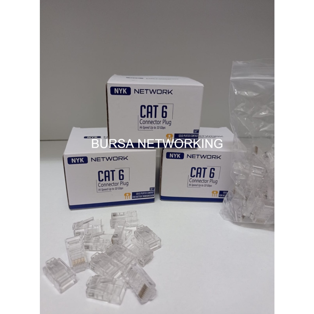 NYK KONEKTOR MODULAR PLUG RJ45 CAT6 / BUNGKUS