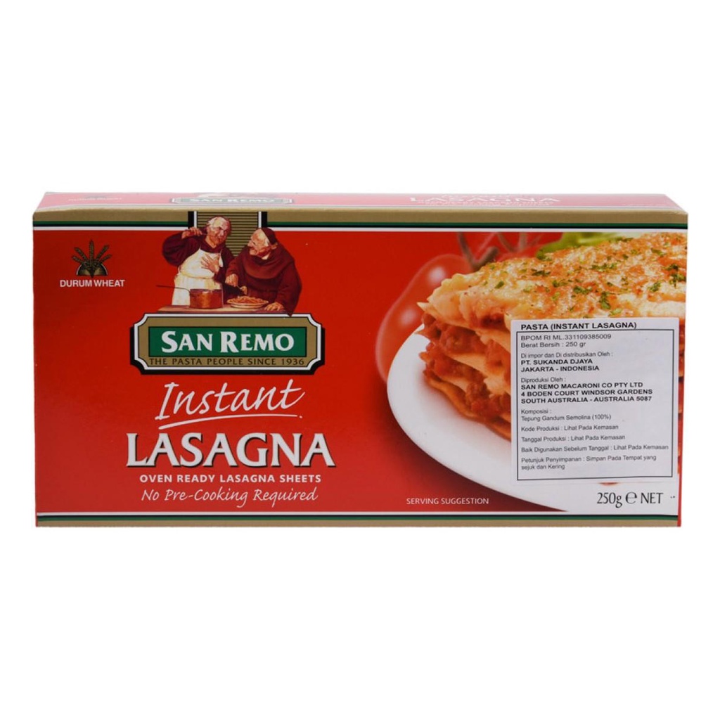 

San Remo Lasagna 250G