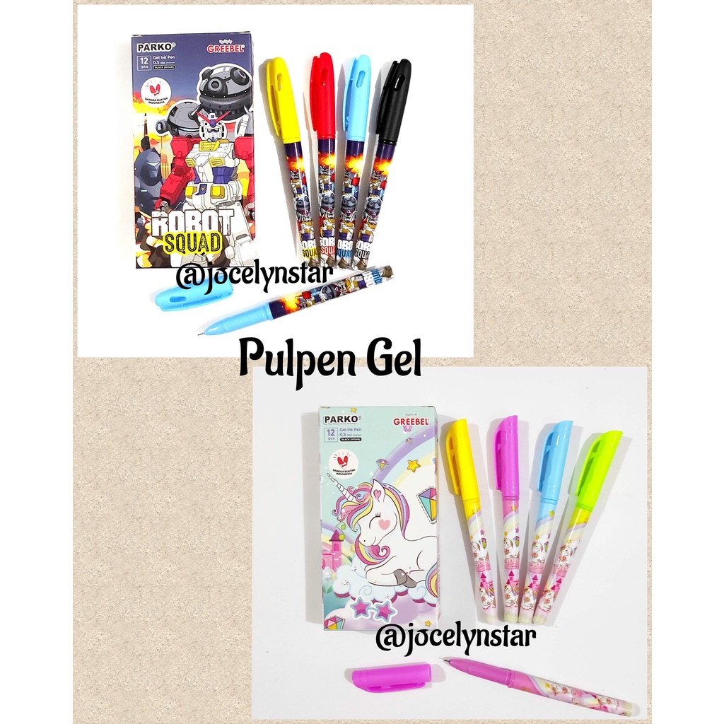 

{12 pulpen } pulpen karakter / Pulpen gel karakter /pulpen gel/ bolpen gel
