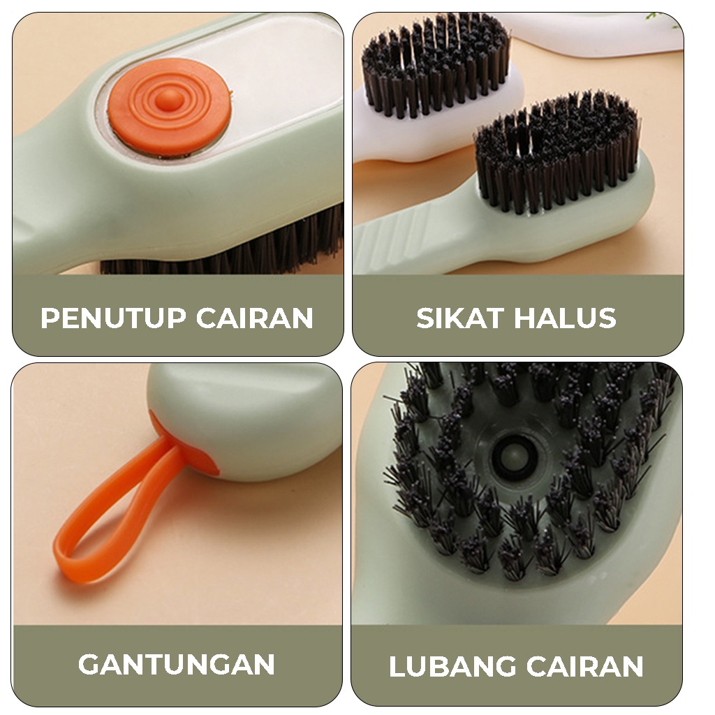 Sikat Dispenser Sabun Cair Multifungsi Untuk Menyikat Sepatu Kebutuhan Lainnya Dengan Tombol Pencet Brush