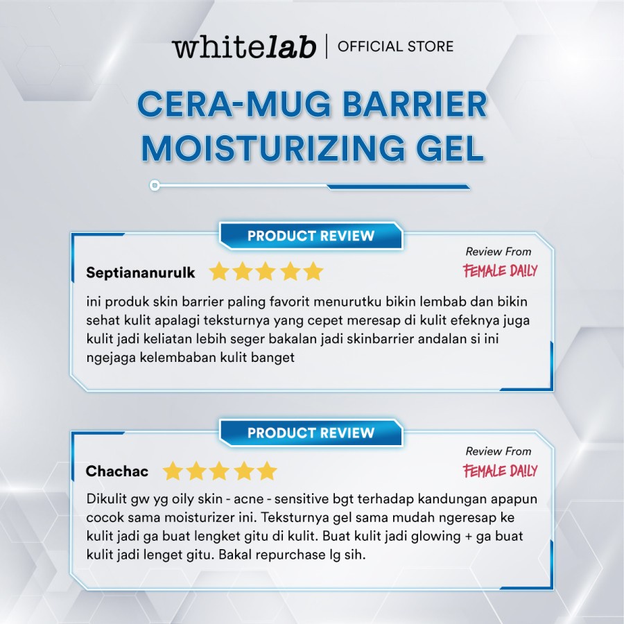 Bisa COD - Whitelab Cera-Mug Barrier Moisturizing Gel - pelembab wajah gel