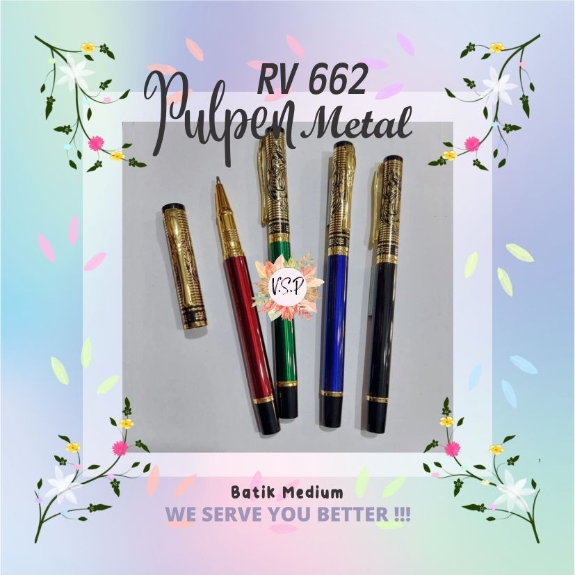 

Pulpen Metal Batik Medium RV 662 / Souvenir Wedding Seminar kit Murah