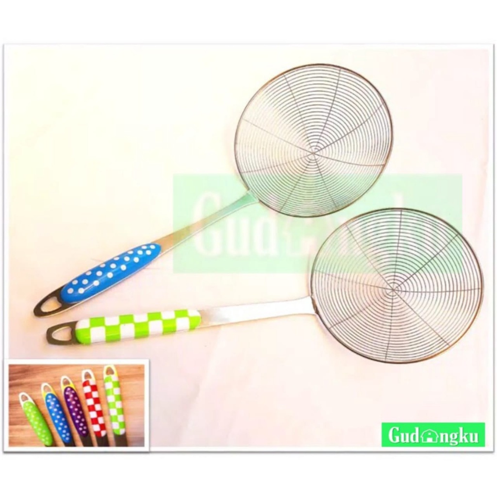 Saringan Stainless Motif Polkadot / Dadu 20 cm