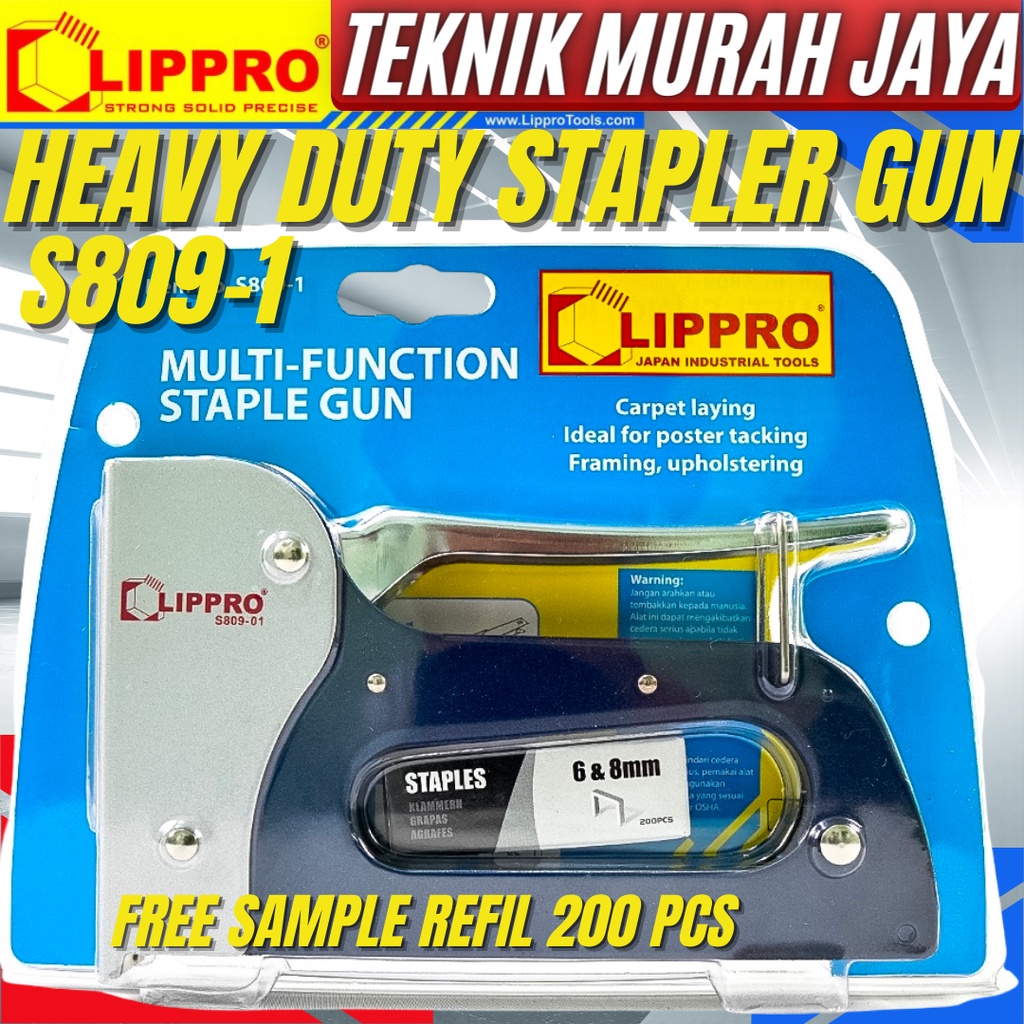 

LIPPRO S809-1 Staples Tangan Gun Tacker Staple Jok HeavyDuty Serbaguna