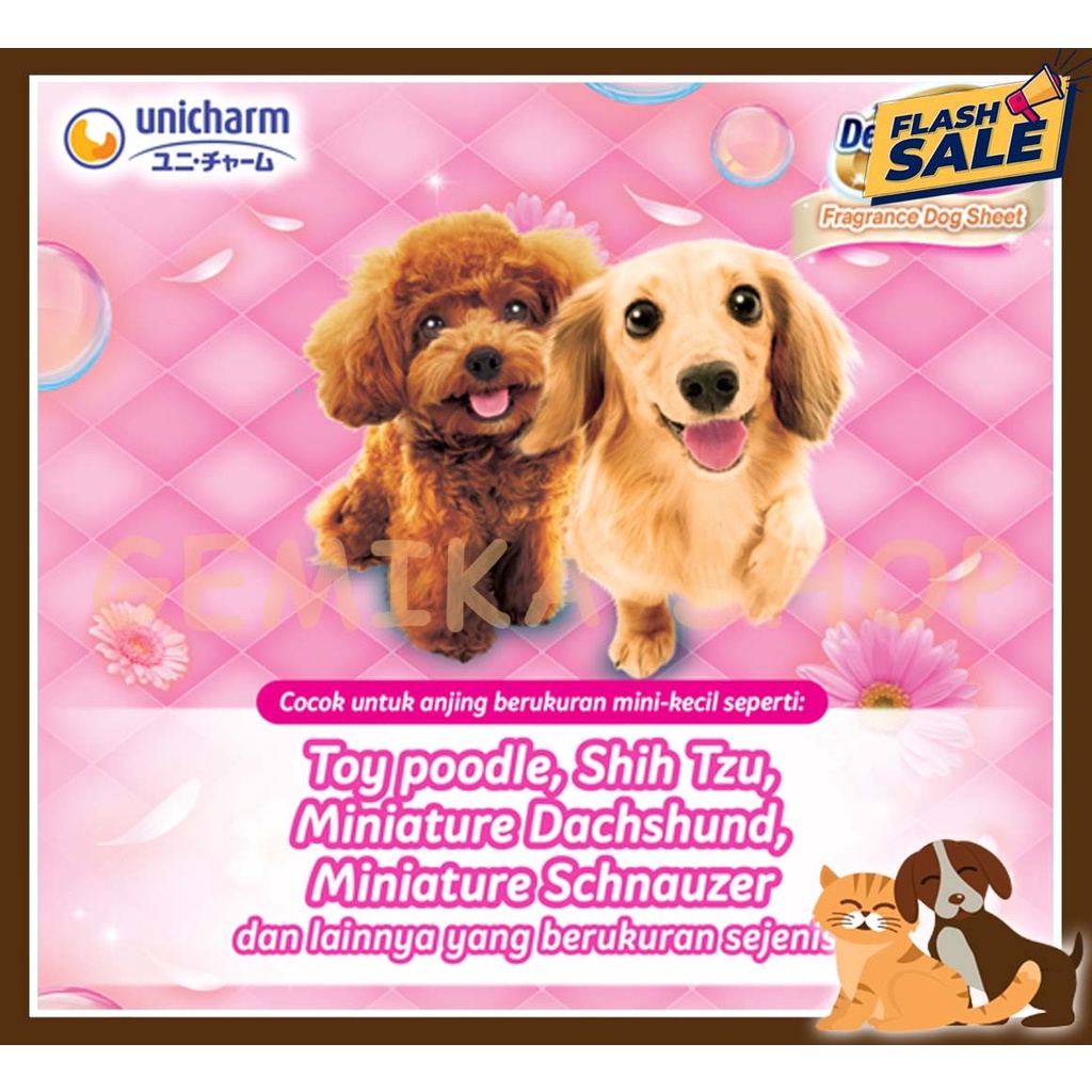 DEO SHEET UNICHARM SMALL DOG ALAS ANJING ( AROMA FLORAL / GREEN )