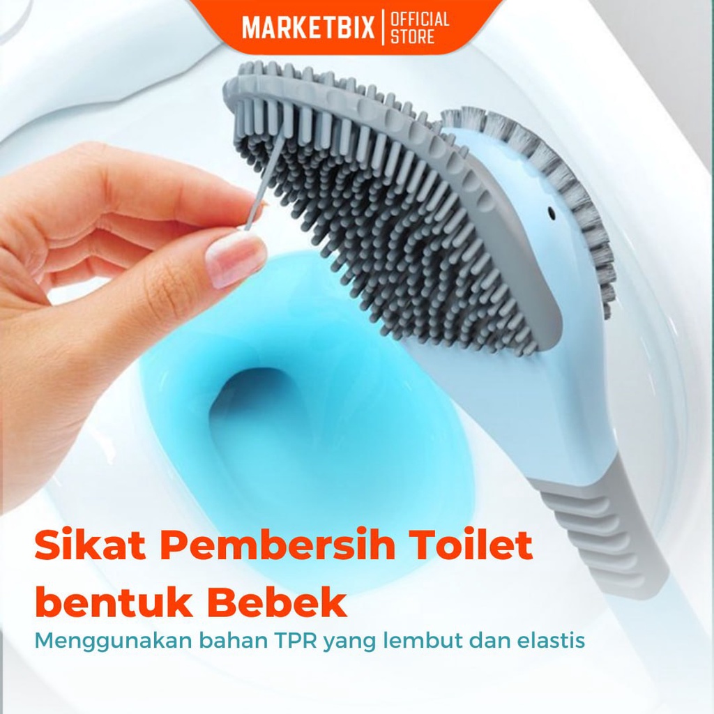 Sikat Pembersih Toilet bentuk Bebek Sikat Tempel WC 4 in 1/ Set Holder  Sikat Toilet / WC Silicon Model Bebek/ Sikat Toilet Silikon