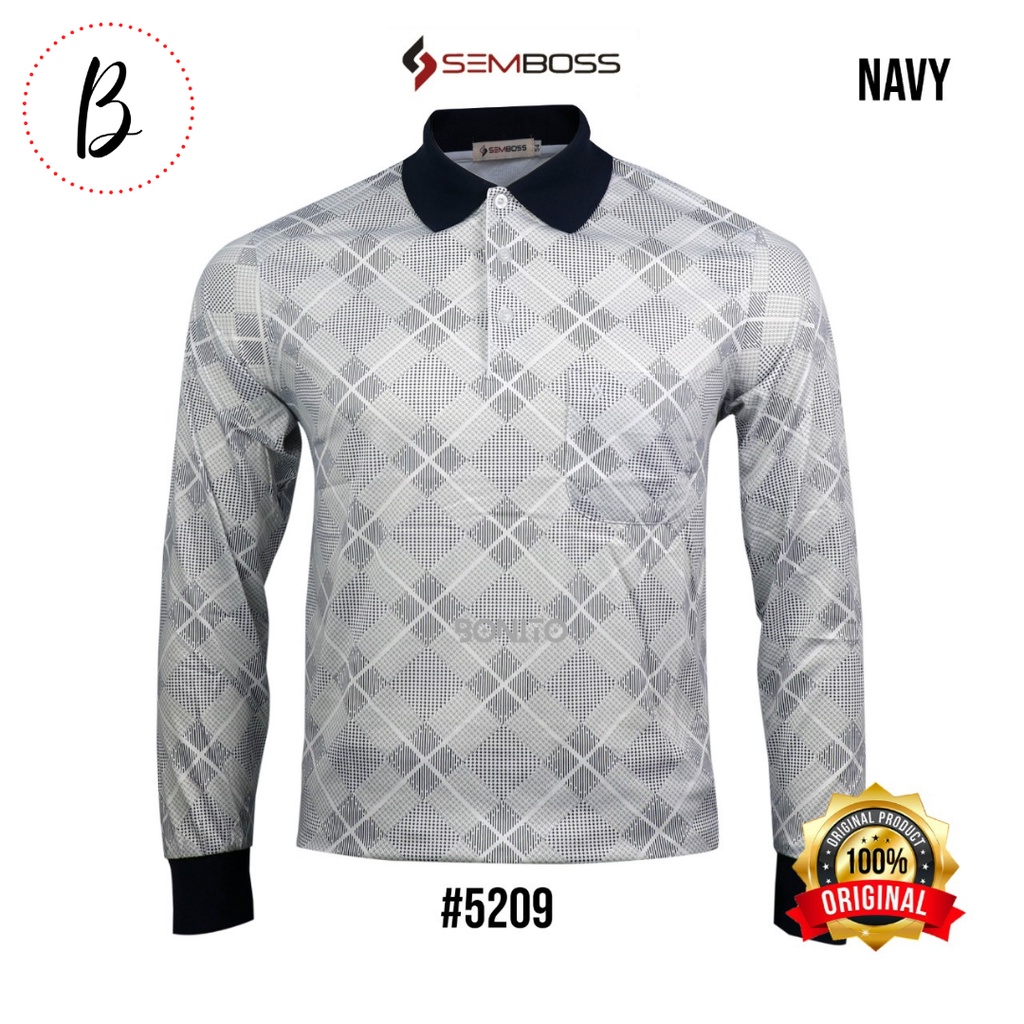 KAOS KATUN PRIA KERAH WANGKI SEMBOSS BAHAN IMPORT 5209  BISA UNTUK GOLF BAJU DINGIN LENGAN PANJANG