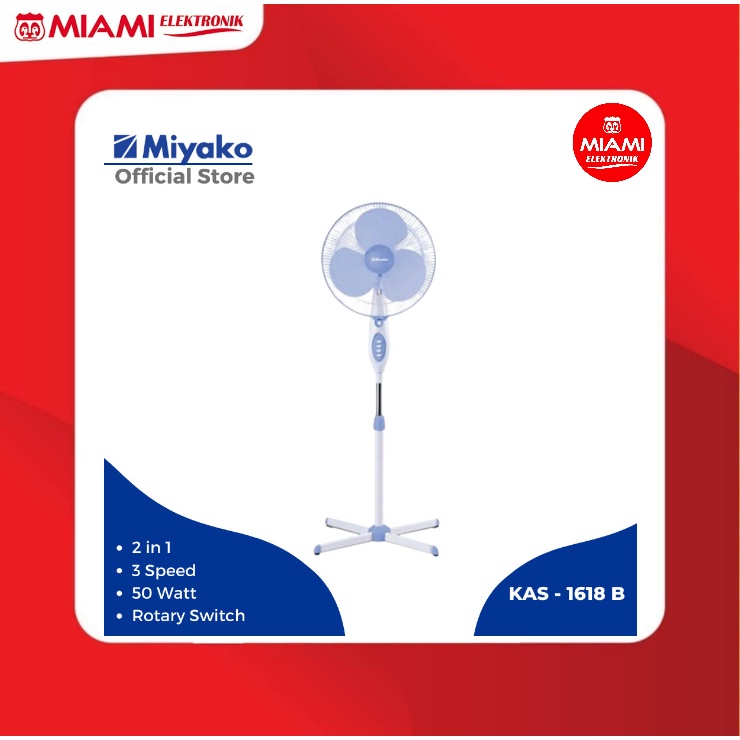 Miyako KAS-1618 B / KAS1618B Kipas Angin (Stand Fan)