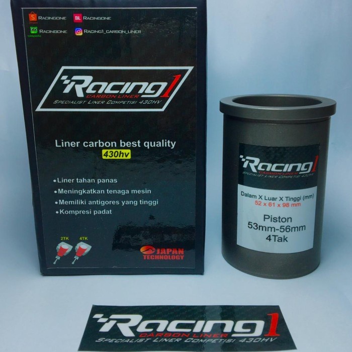 Liner Carbon Racing One Untuk Piston 53-56 Fulcarbon Competisi 430Hv 4