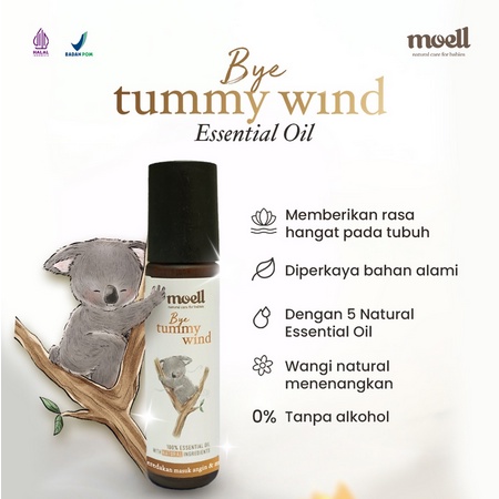 Moell Bye Tummywind Natural Essential Oil / Pereda Masuk Angin &amp; Perut Kembung / BPOM