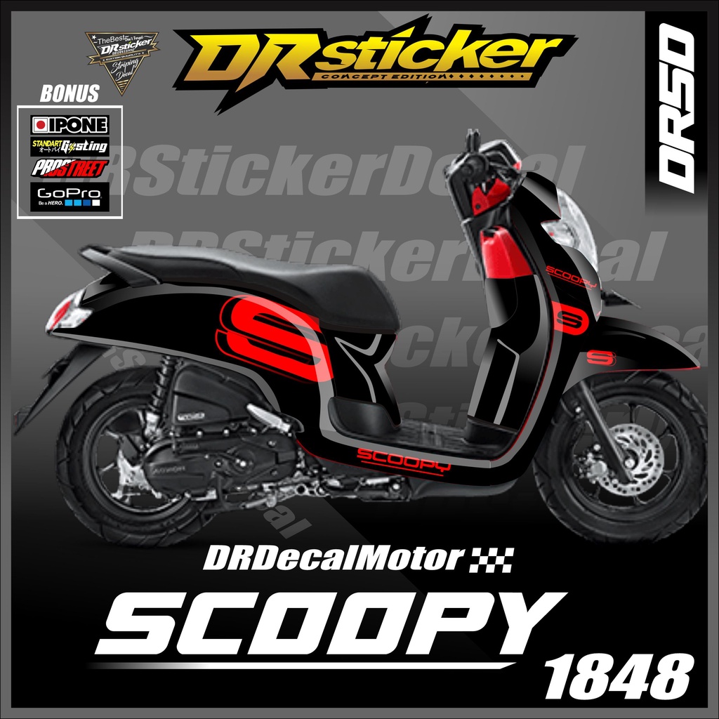 Sticker Decal Motor Honda Scoopy 2016-2019 Sticker decal scoopy fullbody