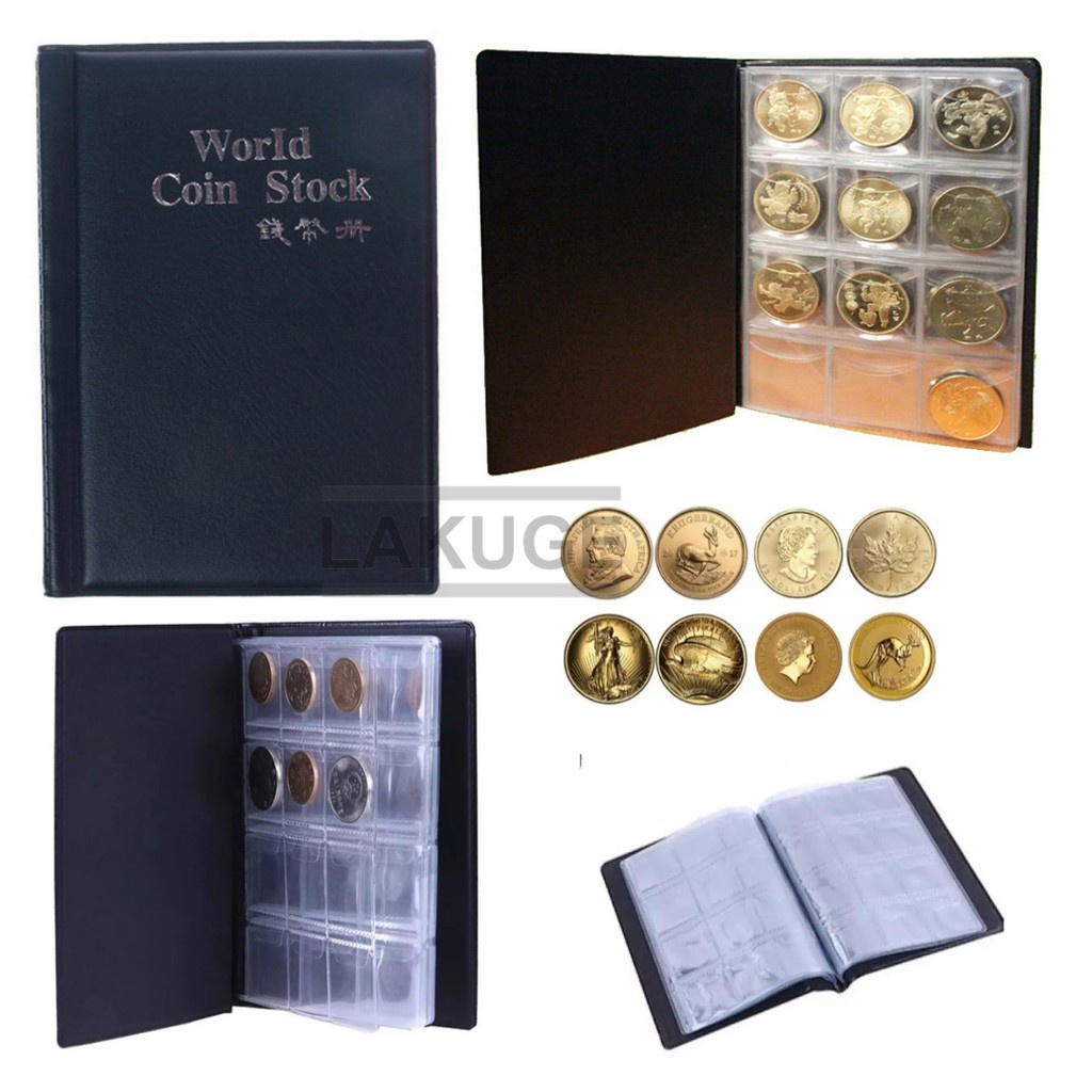 Tempat Penyimpanan Dompet Album Koleksi Coin Uang Logam Koin 120 Slot - Wadah Menyimpan Barang Kolek