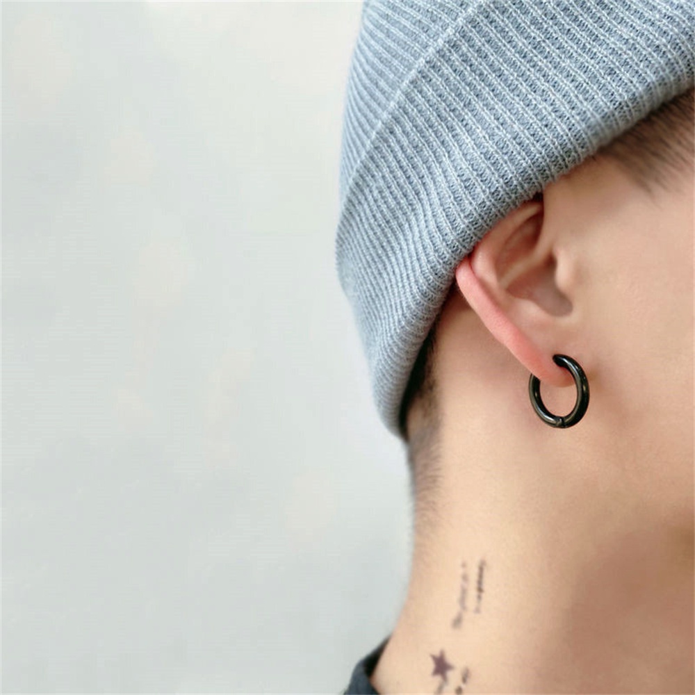 1 psc Wanita/Pria Stainless Steel Kecil Anting Sederhana Lingkaran Tipis Hypoallergenic Telinga Gesper Lingkaran Tindik Tulang Rawan Telinga Tragus