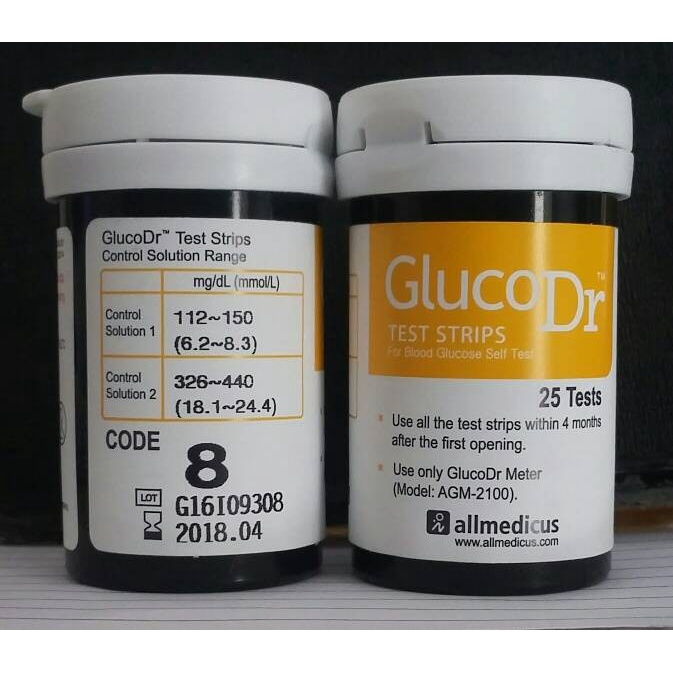 Strip Tes Gula Glucodr / Cek Gluco Dr / isi 25 / Biosensor