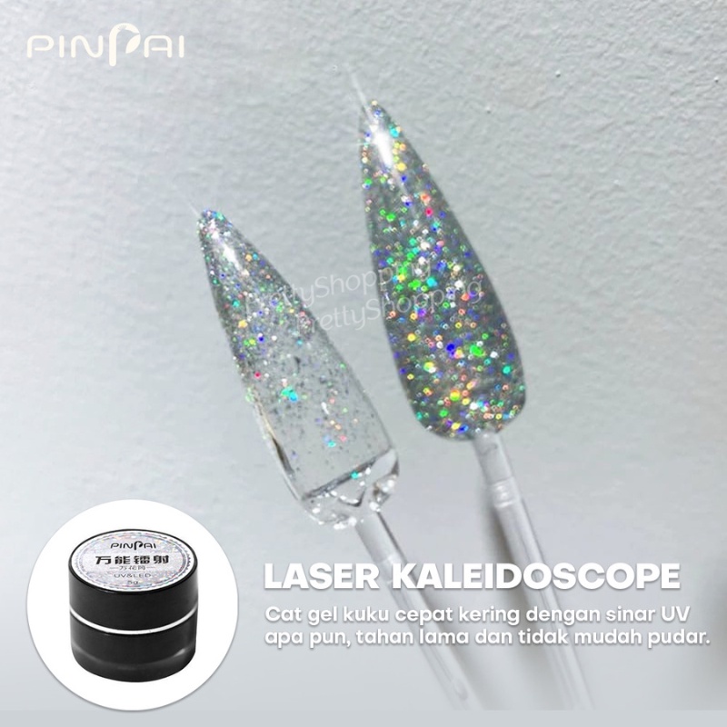 Pretty Kutek Gel Laser Kaleidoscope UV LED/Kutek LASER Gel Puding Gliter UV LED/Nail Polish Gel Art Glitter/Fashion Halal/Cat Kuku