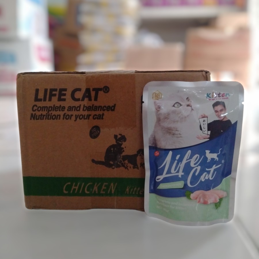 (24 pouch) Life Cat Sachet Kitten Chicken Makanan Basah Kucing 85g