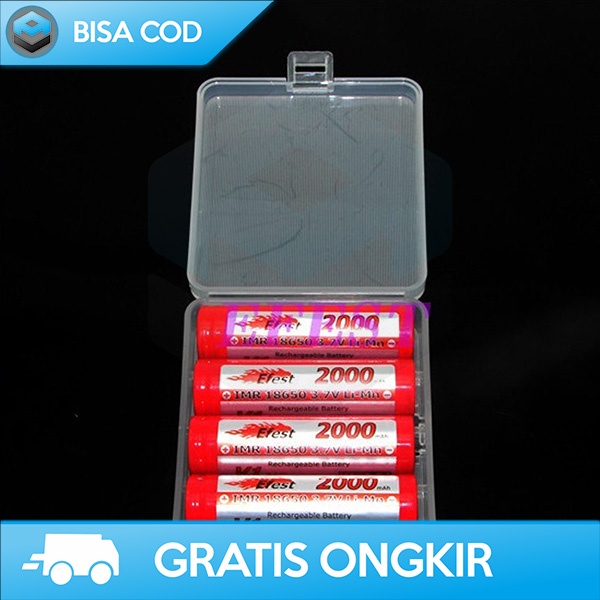 CASE BOX BATERAI 4 SLOT KOTAK PENYIMPANAN BATERAI PLASTIK TRANSPARAN