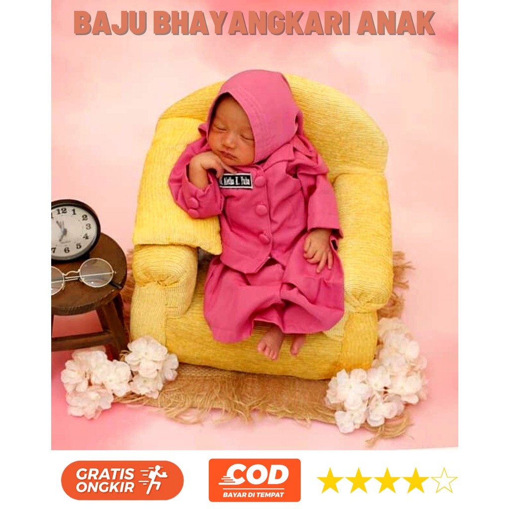 Kostum Seragam Persit & Bhayangkari anak/Baju Seragam Persit & Bhayangkari anak Set  Hijab
