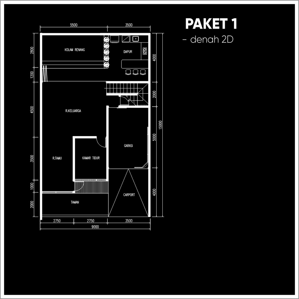 [PAKET DENAH 2D] desain denah arsitek profesional 3D rumah imb/pbg sertifikasi SKA