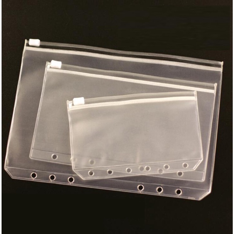 

[DZ] ST314 - A5 A6 B5 Ziplock Bag / Pouch / Kantong Binder 6 Rings 20 Rings Transparan