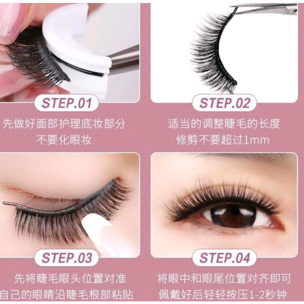 Bulu Mata Palsu Tanpa Lem Eyelash 3D Magnetic 1 Pasang