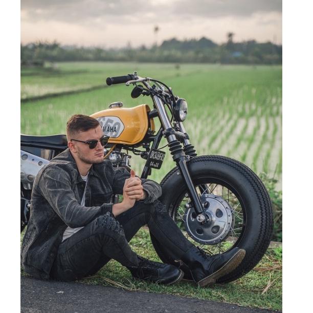 TERBAIK LOD.DENIM - Celana Panjang Jeans Bikers Ripped denim BLACKAMPER BIKER