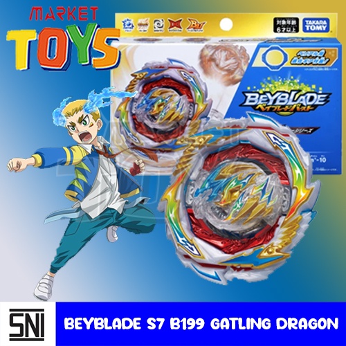 Takara Tomy Beyblade S7 199 Gatling Dragon + Karma Charge Metal Mainan Anak Gasing Adu Gangsing