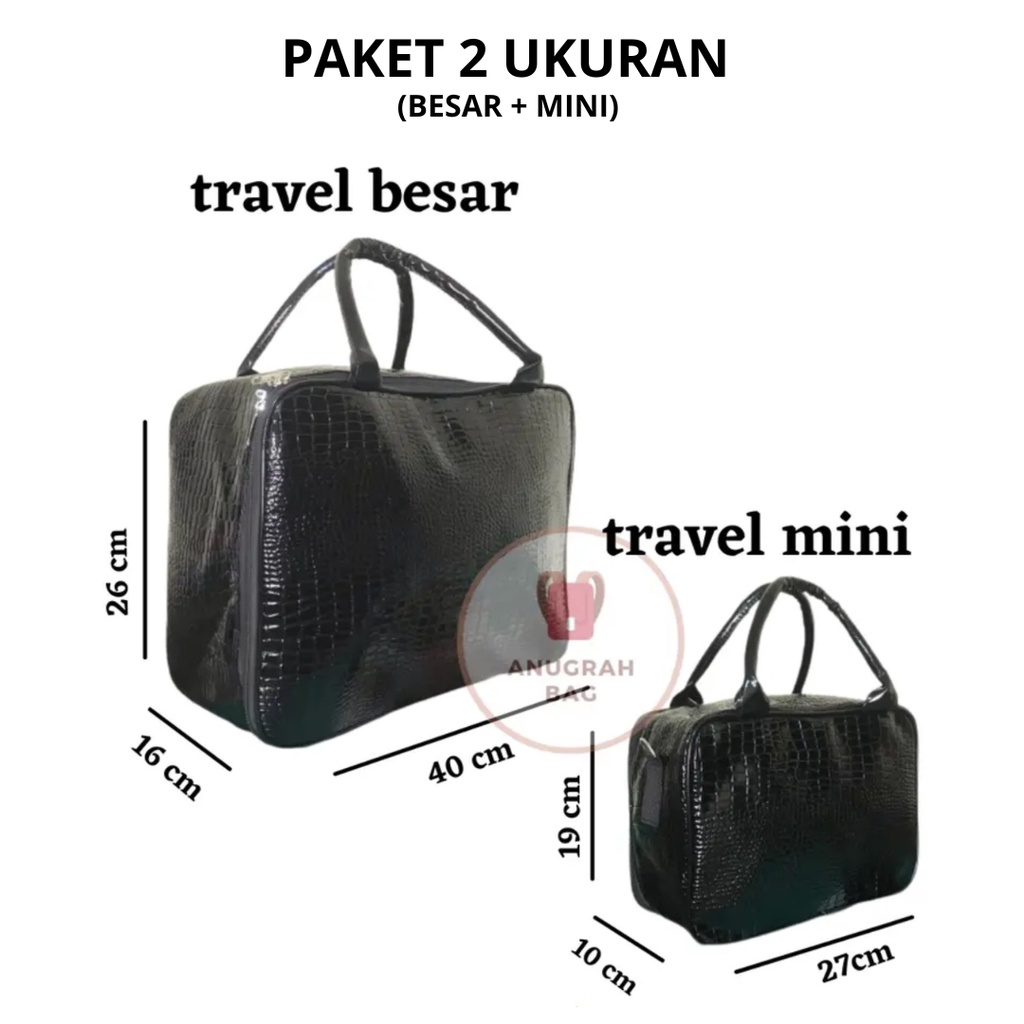 Travel Bag Kulit Premium Tas Travel Bag croco 2 Ukuran | Tas Pakaian Tas Mudik Tas Croco Premium