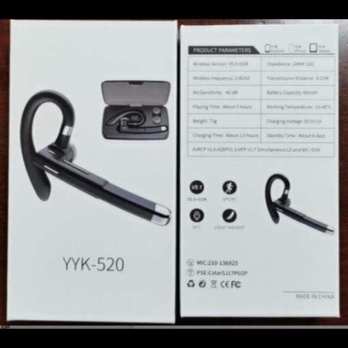 Headset Bluetooth YYK-520 Plus Docking Charger