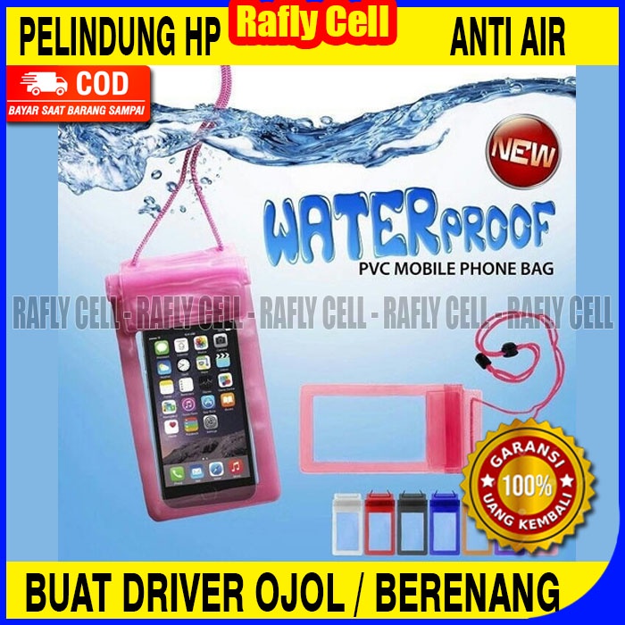 Waterproof Bag XL Plastik Case Pelindung HP 6,5 Inci Anti Air Hujan Kolam Renang Pantai Laut Warna T