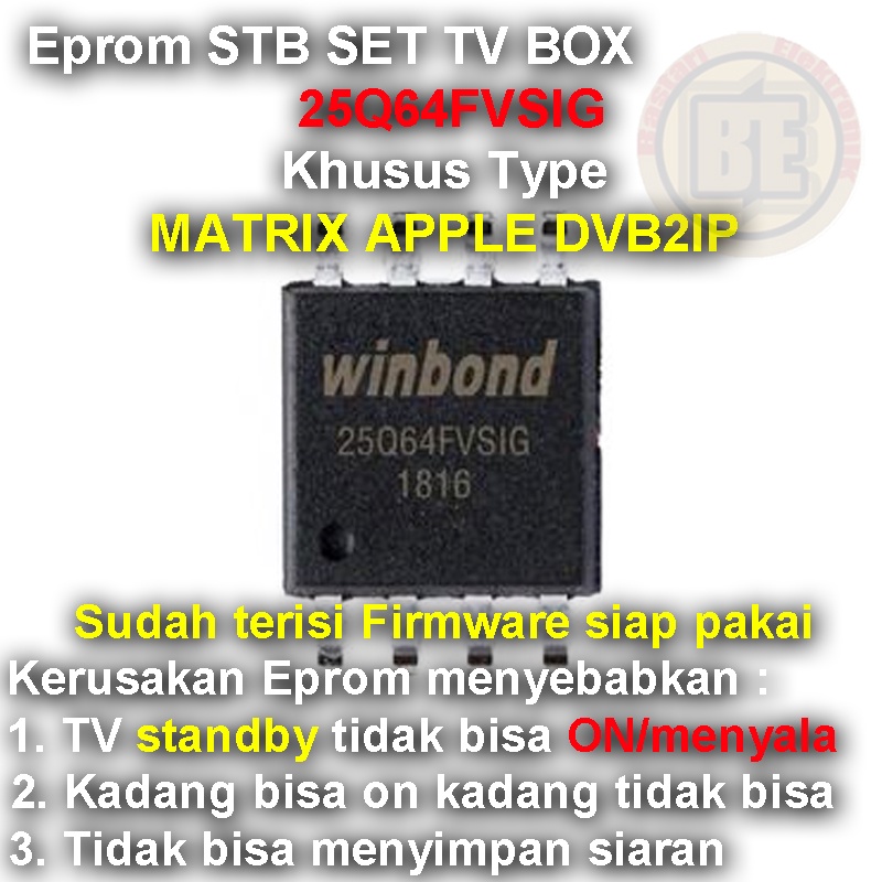 Ic Eprom Firmware STB SET TV BOX MATRIX APPLE DVB2IP