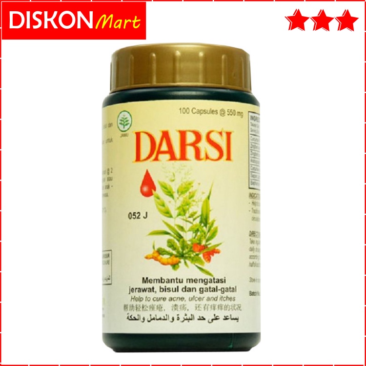 DARSI BOROBUDUR 100 KAPSUL  JAMU OBAT HERBAL JERAWAT GATAL GATEL KOMEDO BRUNTUSAN BISUL PUNGGUNG WAJ