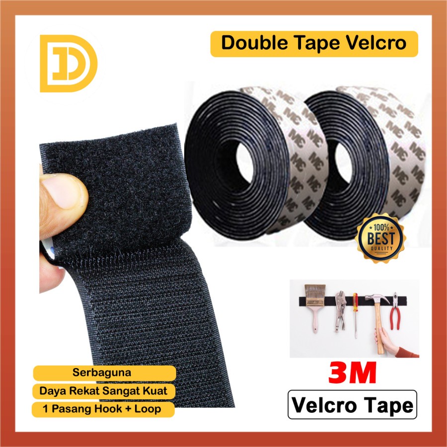 Velcro Perekat Tape Velkro Double Tape Serbaguna Prepet Perepet Double Tape Hook and Loop Adhesive 1