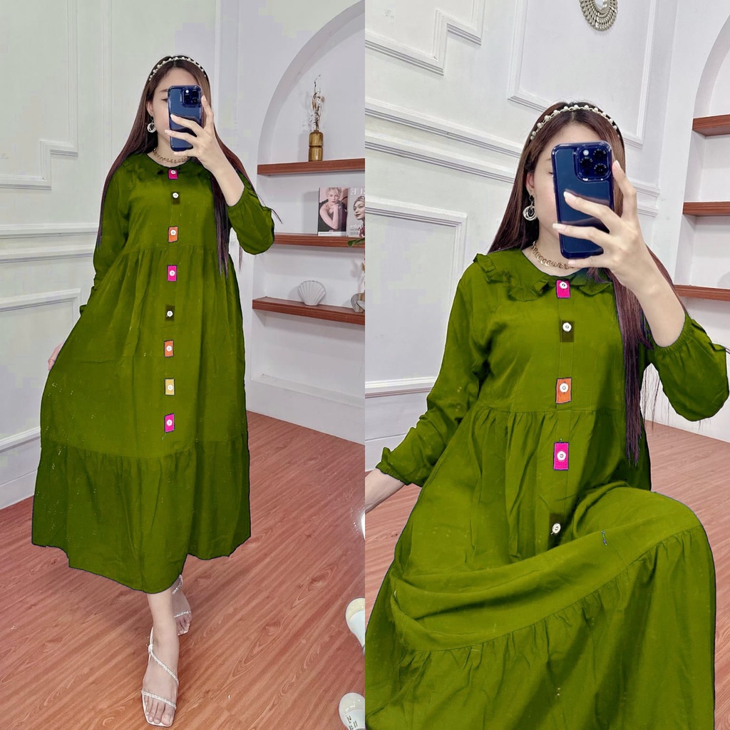 Gamis glessa viral - gamis loly ld 110 pb 130 - gamis midi kekinian-GLESSA ARMY