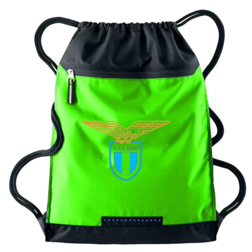 Tas Serut pria stringbag selempang olahraga Logo Lazio | Liga Italia | tas travel serut Waterproof resleting