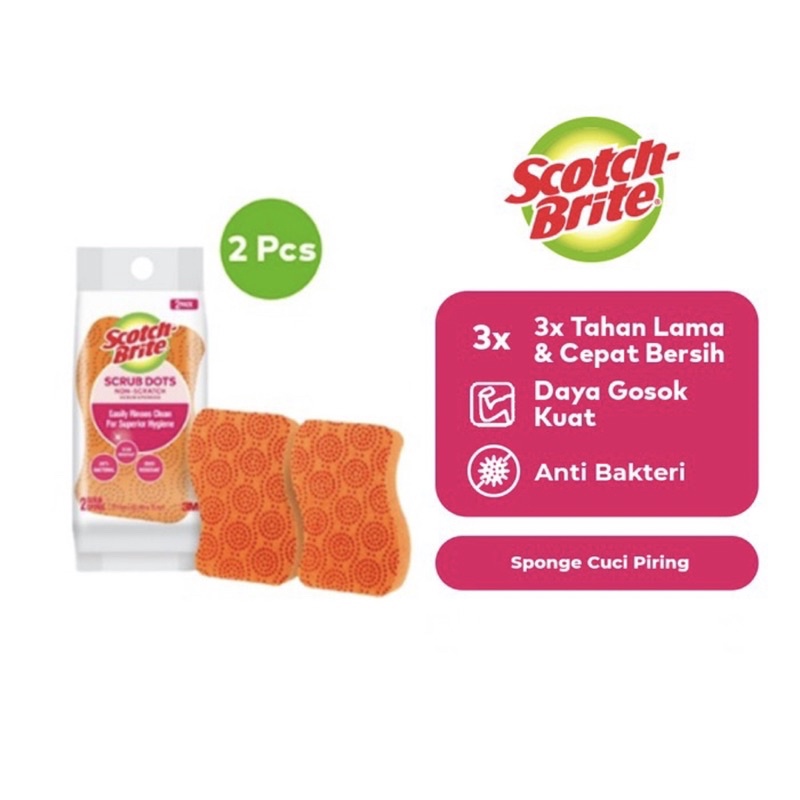 Scotch Brite 3M Sabut spons scrub dots anti gores NS2 SDNSPK2