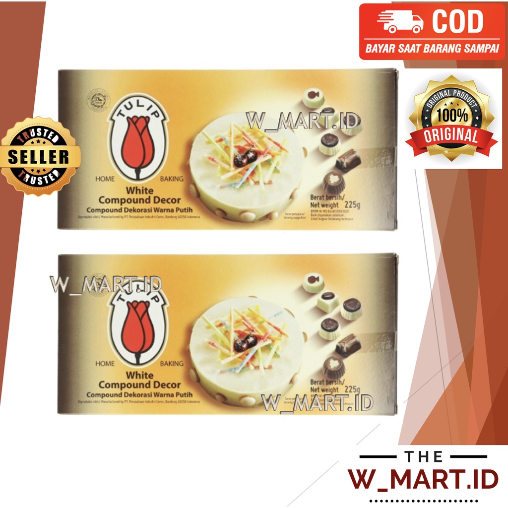 

TULIP COKLAT PUTIH COMPOUND WHITE CHOCOLATE 225 GR